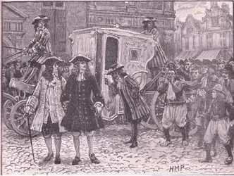 Die englischen Bevollmächtigten werden auf den Straßen von Utrecht beleidigt, 1712